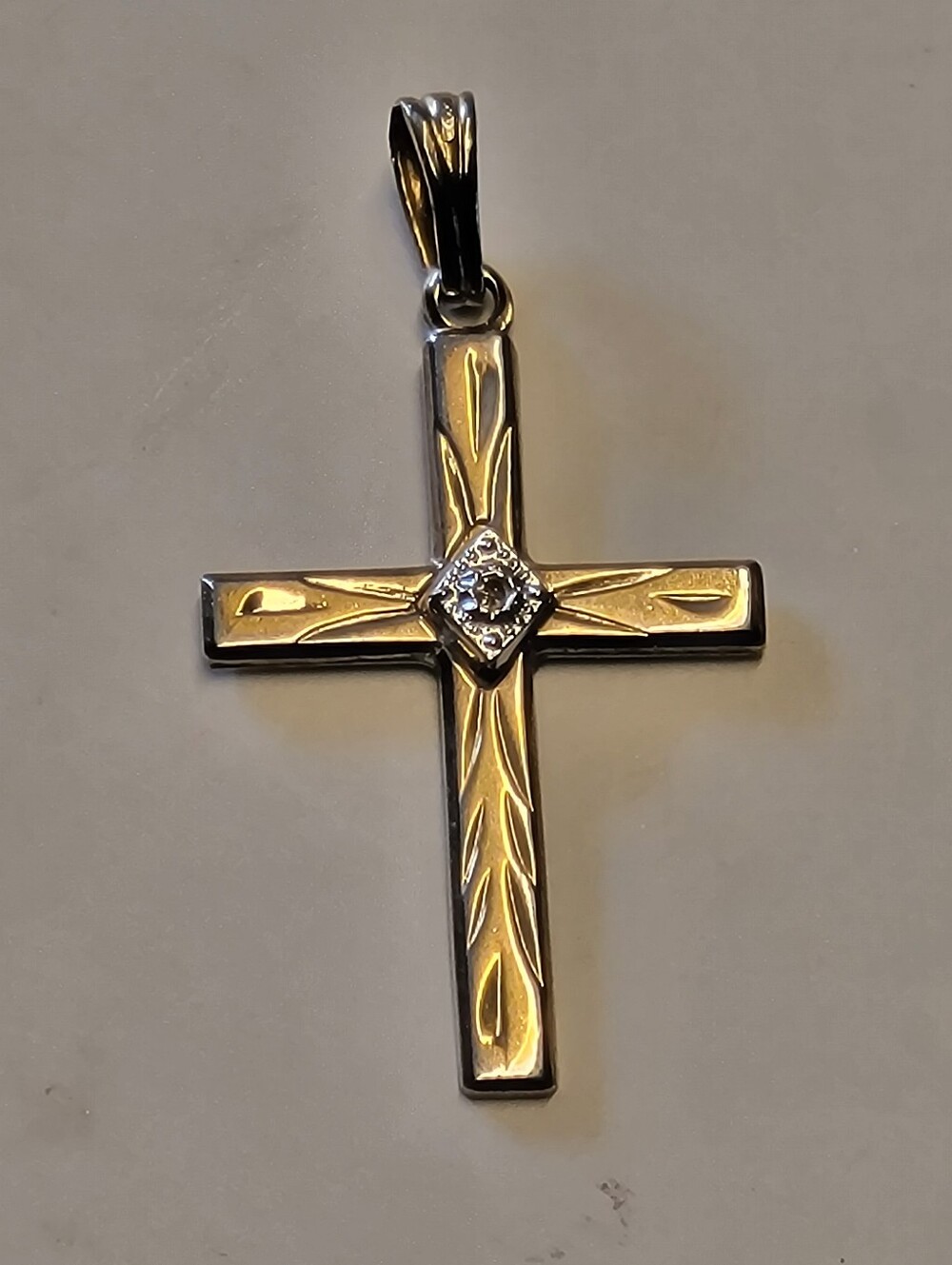 Vintage O.E.C. 14K Gold Filled Engraved Cross Pendant